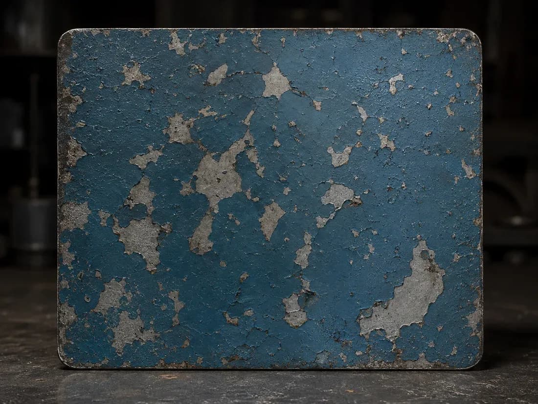 Old paint layer on the surface before cleaning